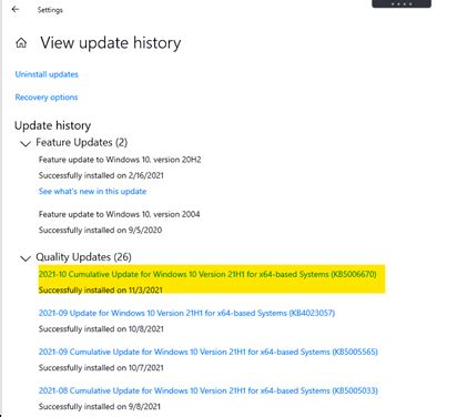 October 12, 2021—KB5006670 (OS Builds 19041.1288, 